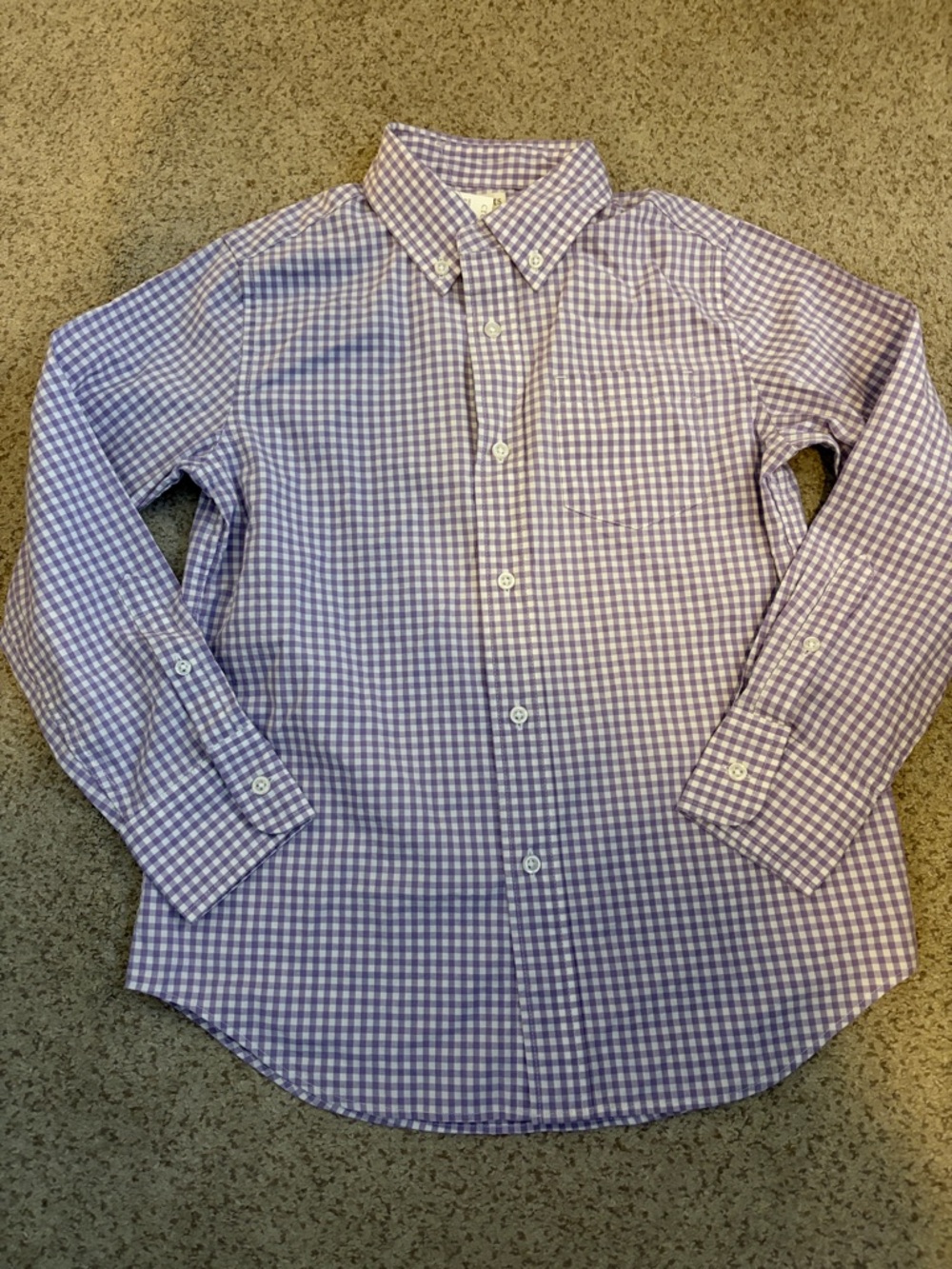NWT J. Crew Crewcuts Purple Gingham Shirt, 6-7.